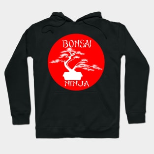 Lettering 'BONSAI NINJA' with bonsai tree with stylish font; ideal gift Hoodie